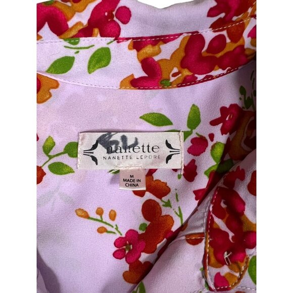 Nanette Lapore Women's Lavender Floral Long Sleeve Blouse - Picture 3 of 7